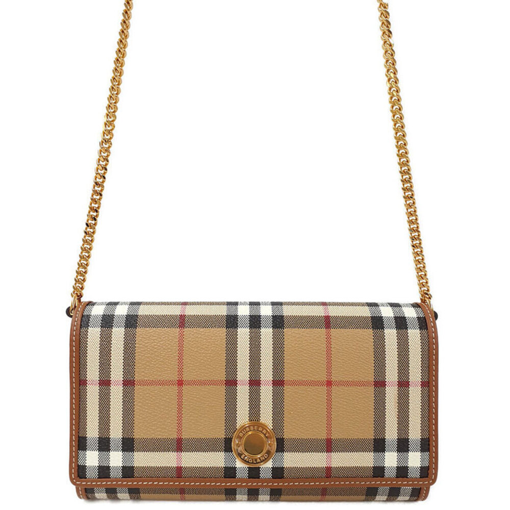 Burberry Check Pattern Chain Wallet - Picture 1 of 5